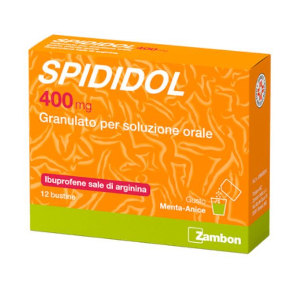 Spididol 400 Mg Granulato Per Soluzione Orale Gusto Menta-Anice 12 Bustine In Accoppiato Carta/Al/Pe