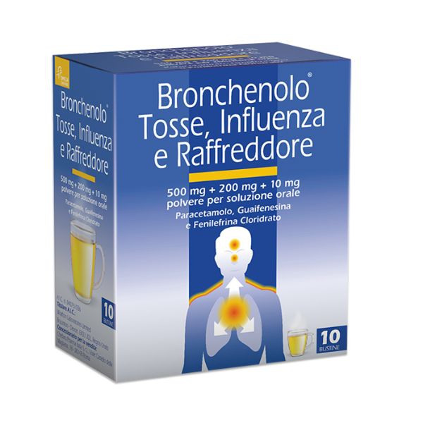 Bronchenolo Toss Infl Raf 500 Mg + 200 Mg + 10 Mg Polvere Per Soluzione Orale 10 Bustine In In/Alu/Ldpe/Carta