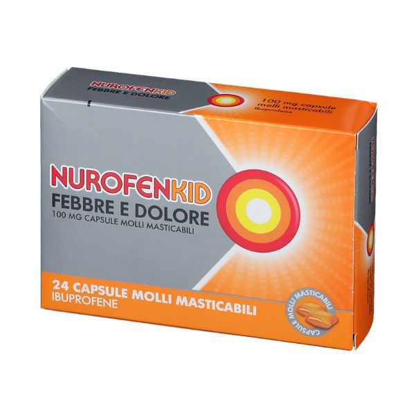 Nurofenkid Febbre D 100 Mg Capsule Molli Masticabili 24 Capsule In Blister Pvc/Pe/Pvdc/Al