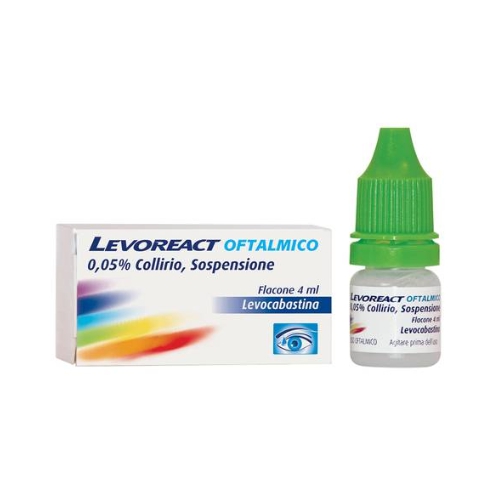  Levoreact Collirio Antistaminico per Occhi che Lacrimano e Congiuntivite Allergica