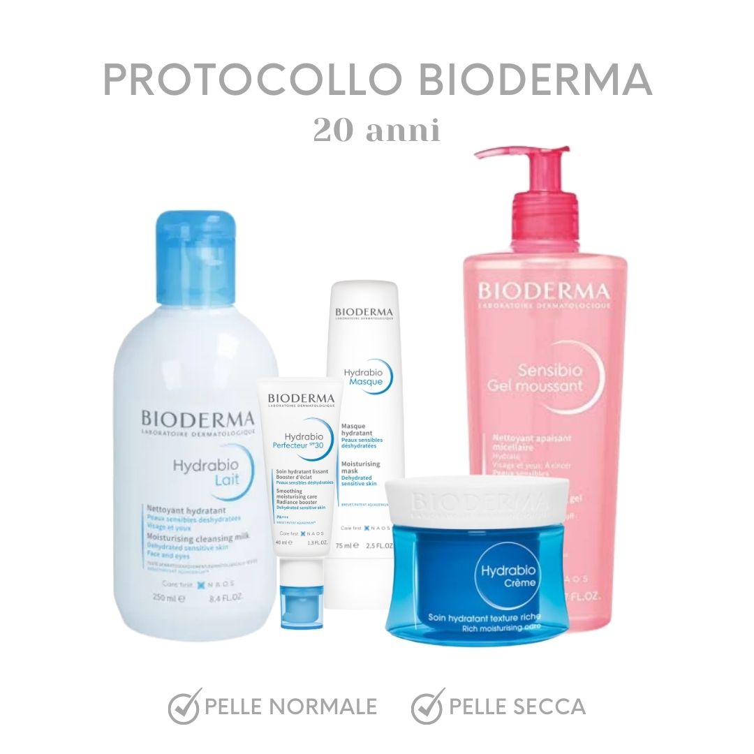 Skincare Protocollo Bioderma Pelle da Normale a Secca 20 Anni