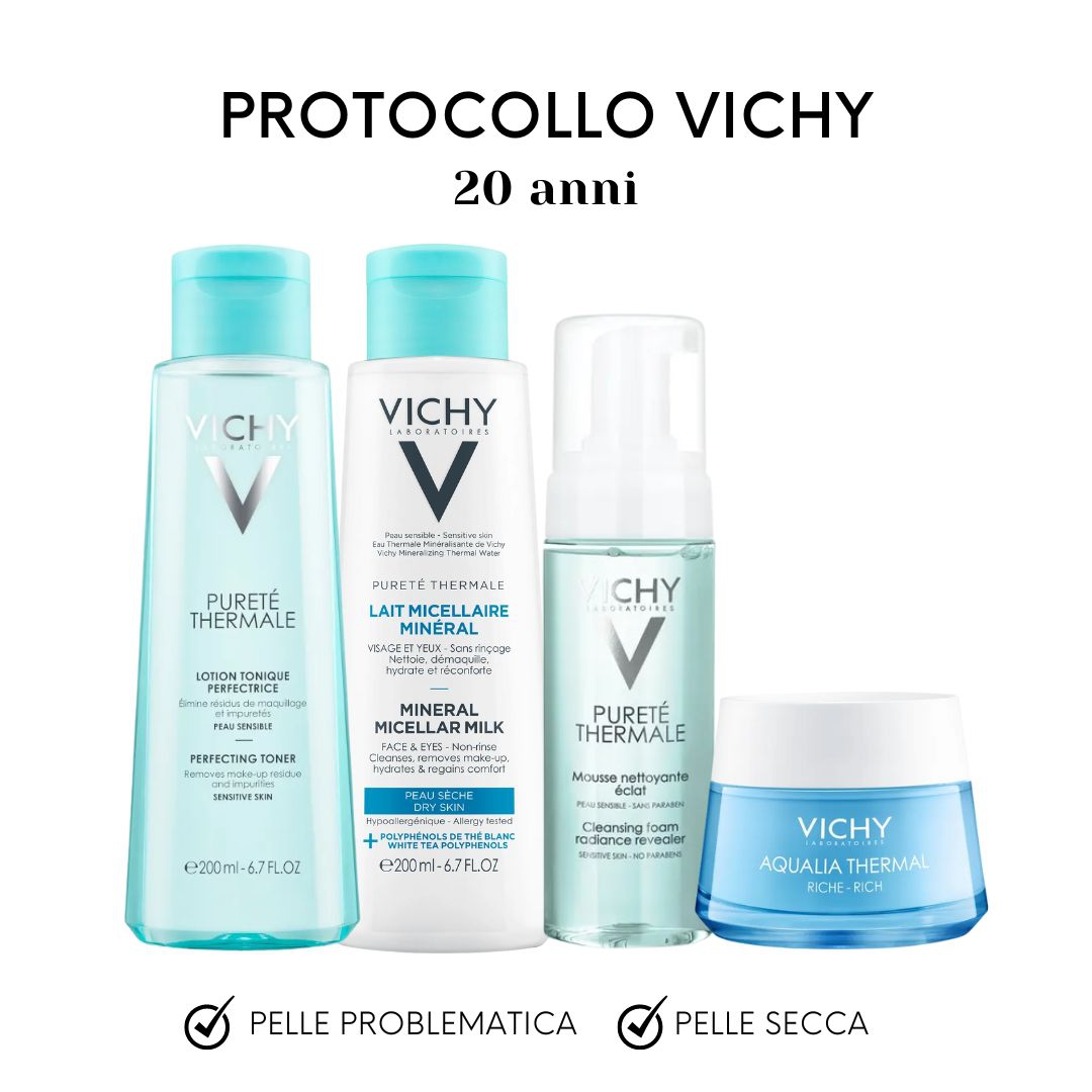 Skincare Protocollo Vichy Pelle da Secca a Secca Problematica 20 Anni