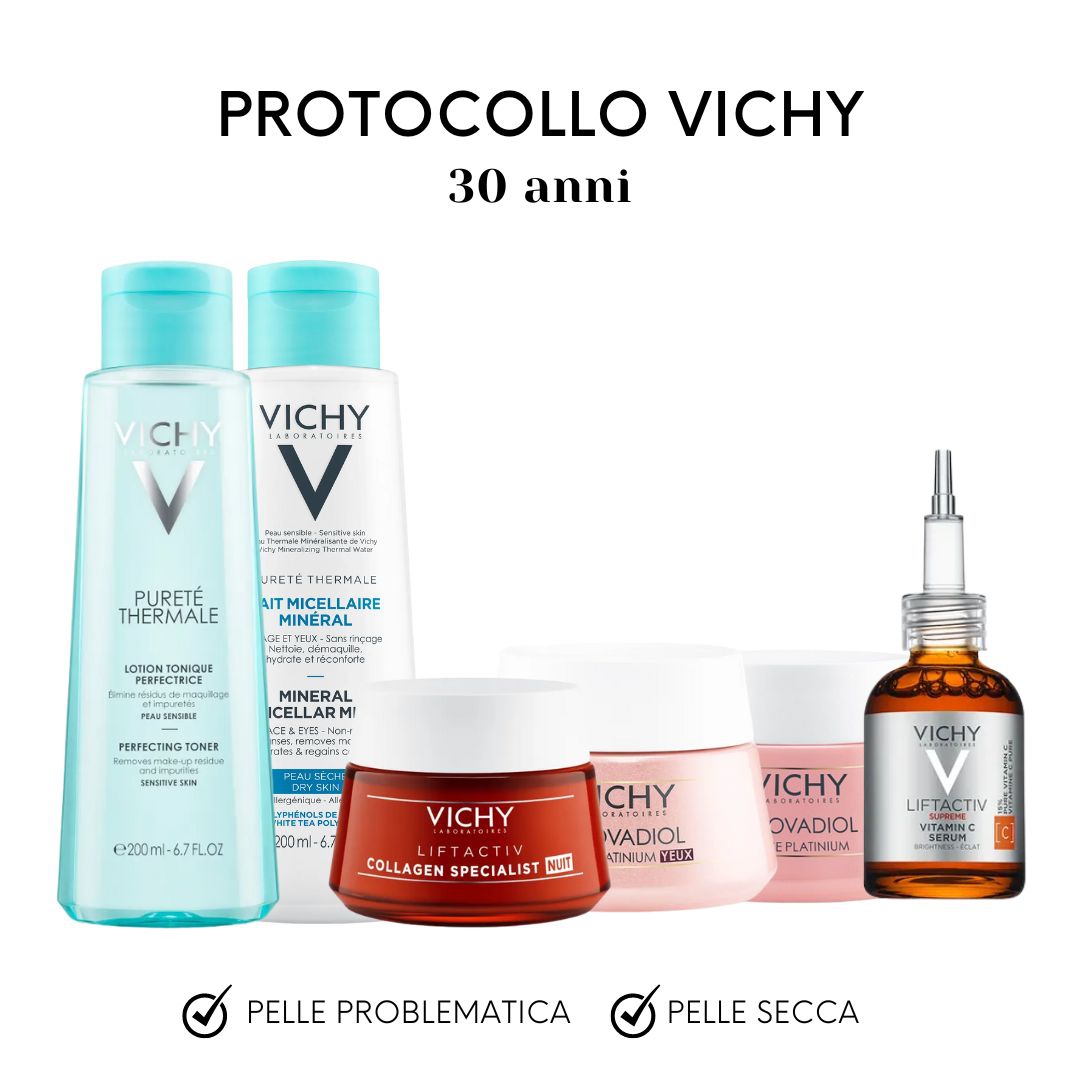 Skincare Protocollo Vichy Pelle da Secca a Secca Problematica 30 Anni