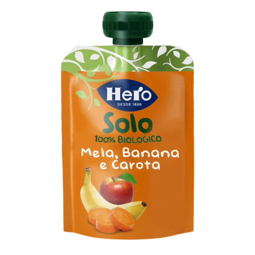 Hero Solo 100% Biologico Mela, Banana e Carota 100 gr