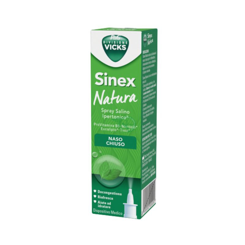 Sinex Natura Spray Salino ProVitamina B5 Eucalipto Timo Mentolo Ipertonico 20 ml