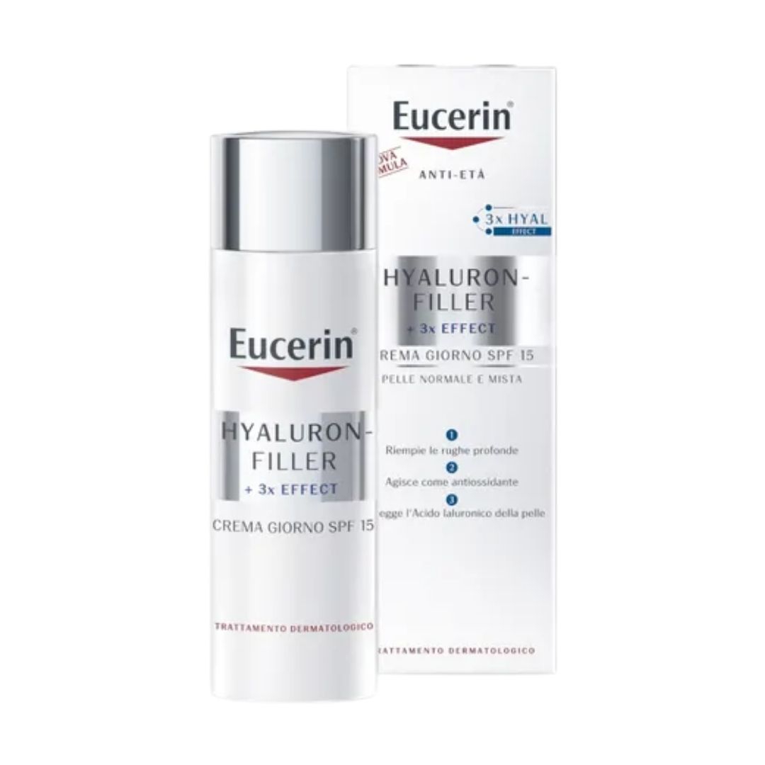 Eucerin Hyaluron-Filler Crema Viso Giorno per Pelle Normale o Mista SPF15 50 ml