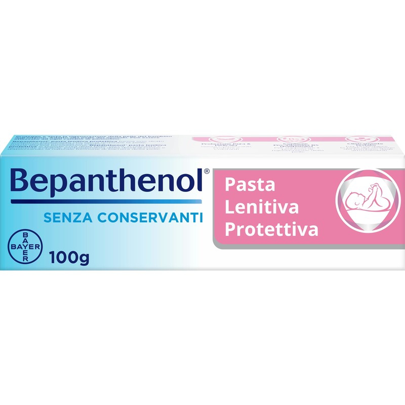 Bepanthenol Pasta Lenitiva Protettiva con Pantenolo Senza Cortisone per Irritazione Pannolino 100gr
