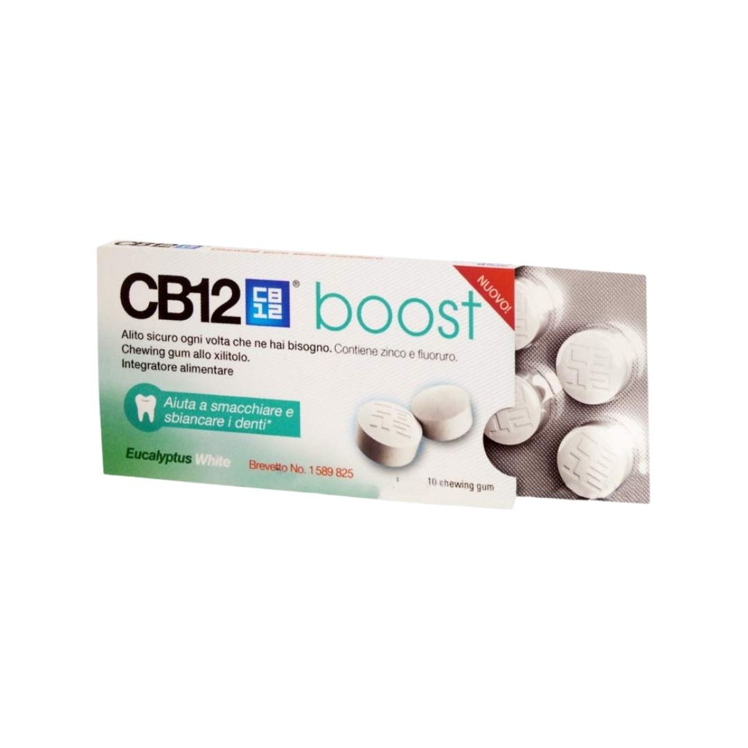 CB12 Boost Integratore Alimentare 10 Chewing Gum Eucalyptus White Sbiancanti