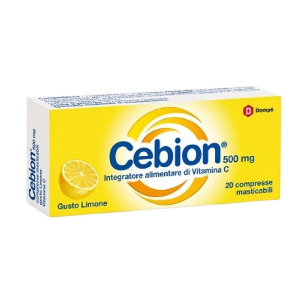 Cebion Integratore Gusto Limone Vitamina C 500 mg 20 Compresse Masticabili