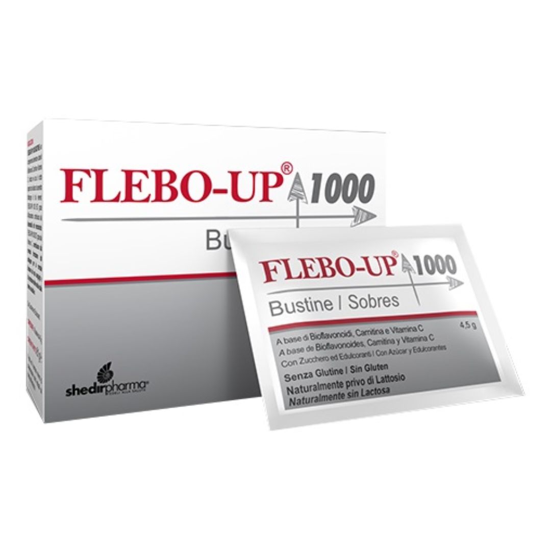 Flebo-up 1000 Integratore Microcircolo, Vene e Gambe Pesanti 18 Bustine 4,5 G