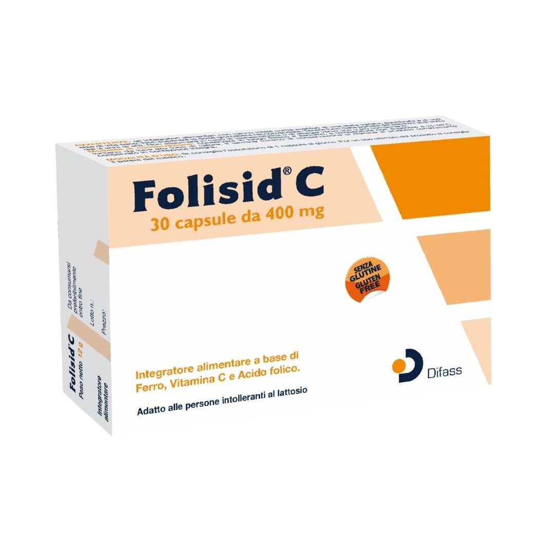 Folisid C Integratore con Ferro  Vitamina C e Acido Folico 30 capsule