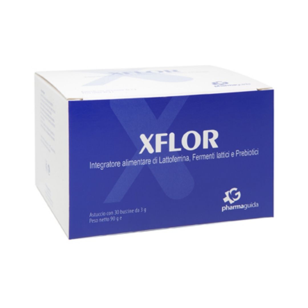 Pharmaguida Xflor Integratore Alimentare di Lattoferrina 30 Bustine da 3 g