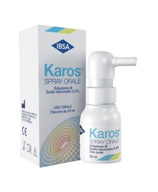 IBSA Karos Spray Orale 0 3% con Sodio Ialuronato 20 ml