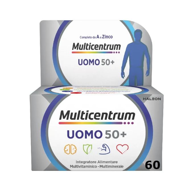 Multicentrum Uomo 50  Integratore Alimentare Vitamine e Minerali 60 Compresse