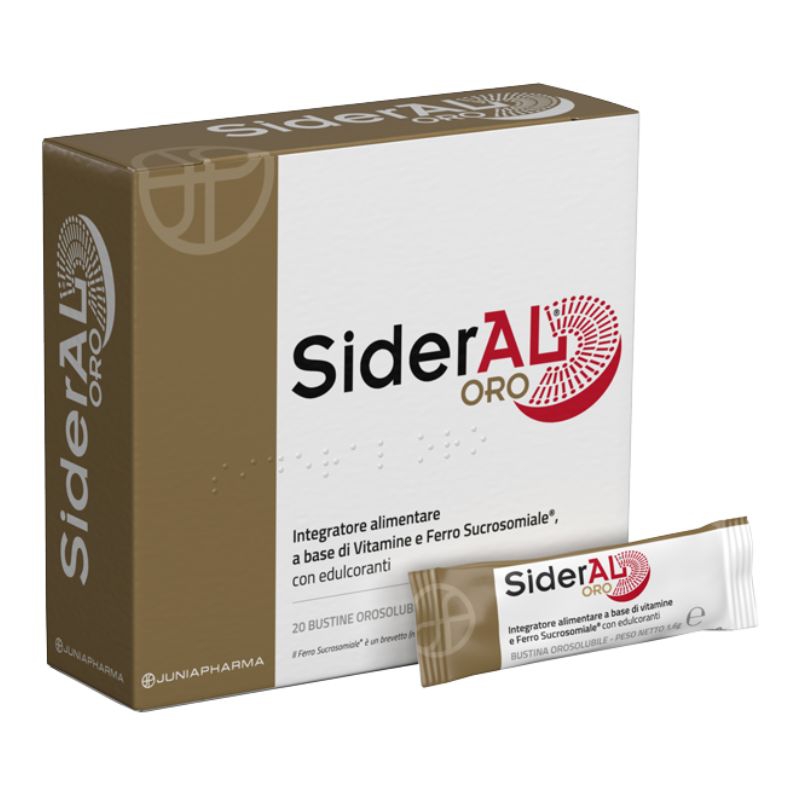 SiderAl Oro Integratore Con Ferro Sucrosomiale Acido Folico Vitamine 20 Bustine