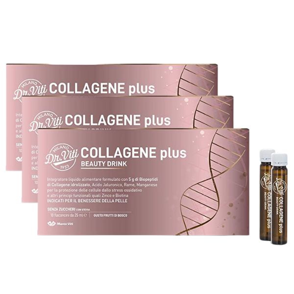 Merco Viti Collagene Plus Kit Integratore per il Benessere della Pelle 3x250 ml