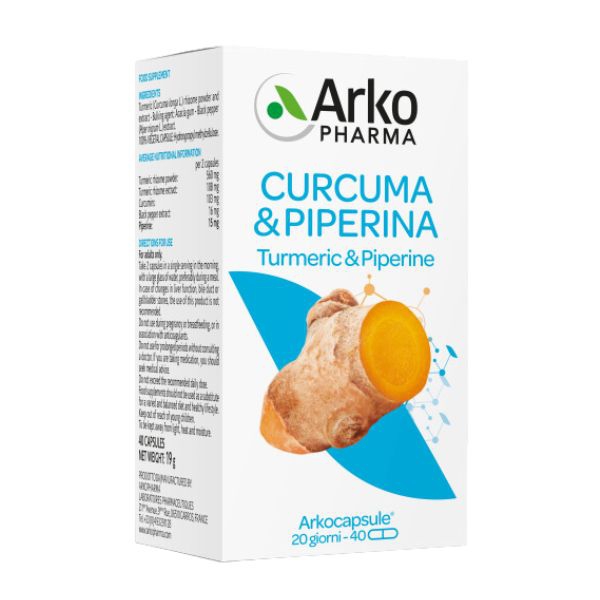 Arkocapsule Bio Curcuma + Piperina Integratore Articolare 40 Capsule