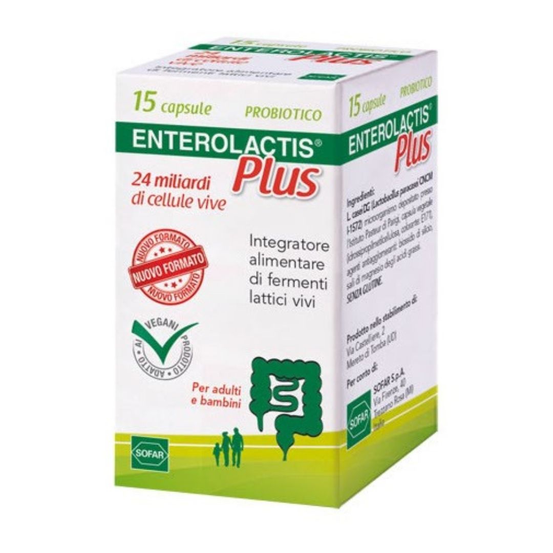 Enterolactis Plus Integratore Alimentare di Fermenti Lattici Vivi 15 Capsule