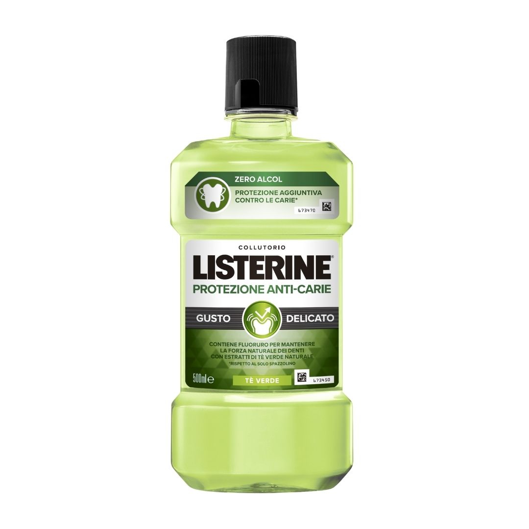 Listerine Protezione Anti Carie Collutorio Gusto Delicato T Verde 500 ml