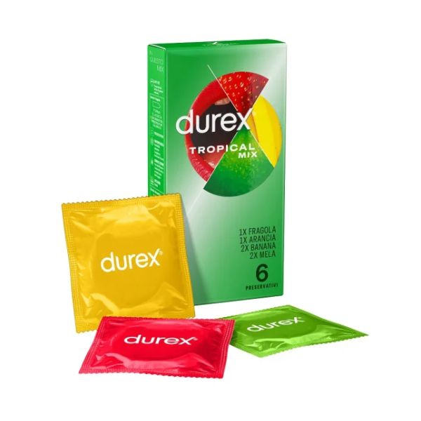 Durex Tropical Mix Profilattico Aromatizzato alla Frutta 6 Pezzi