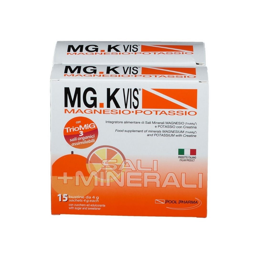 Mgk Vis Magnesio Potassio Orange Integratore Alimentare 30 Bustine + 15 Bustine
