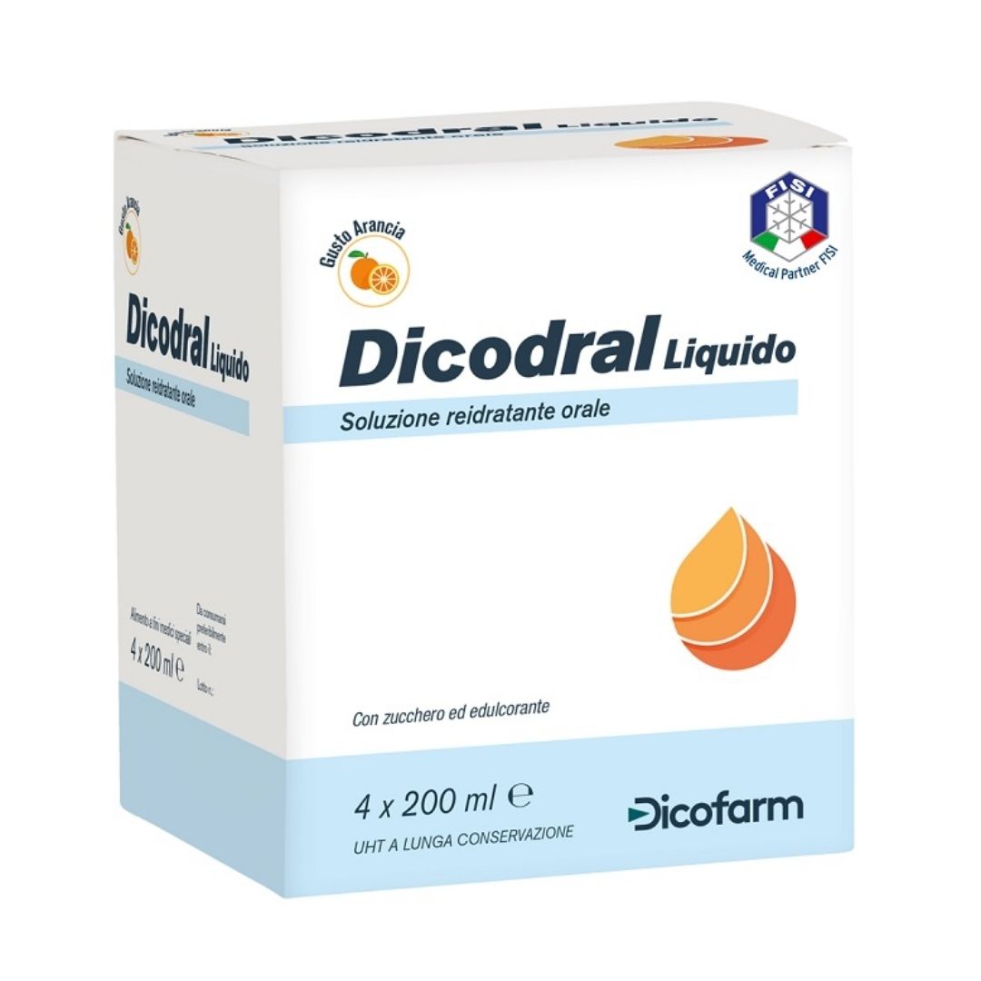 Dicofarm Dicodral Liquido Soluzione Reidratante Orale 4 X 200 ml