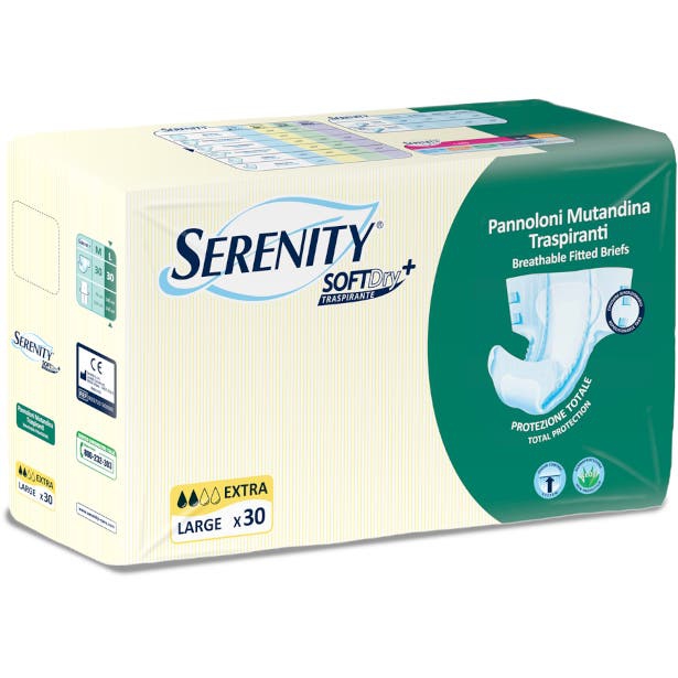 Serenity Soft Dry+ Pannolone Sagomato Extra Con Aloe Taglia L 30 Pezzi