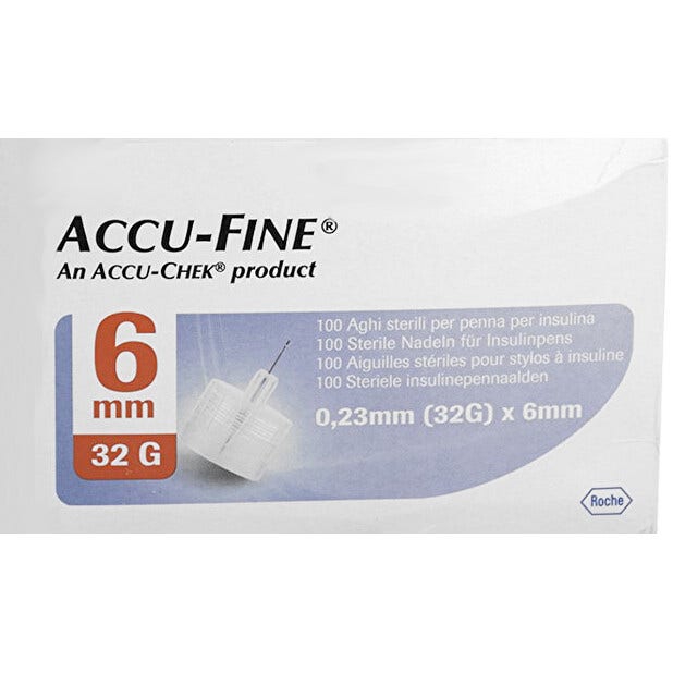 Accu-fine Ago Per Penna Da Insulina G32 6mm 100 Pezzi