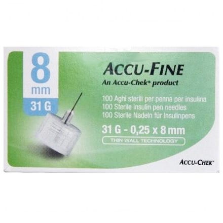 Roche Diabetes Care Accu fine Aghi per Insulina 31ggx8mm 100 Pezzi