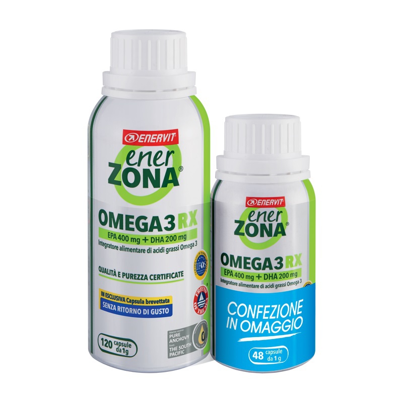 Enerzona Omega 3 Rx Integratore Ricco di EPA e DHA 120 + 48 Capsule da 1 g
