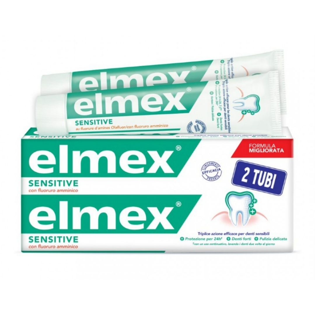 Elmex Sensitive Dentifricio per Denti Sensibili Bitubo 2x75 ml