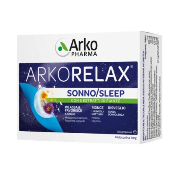 Arkofarm Arkorelax Sonno Integratore con Melatonina 30 compresse