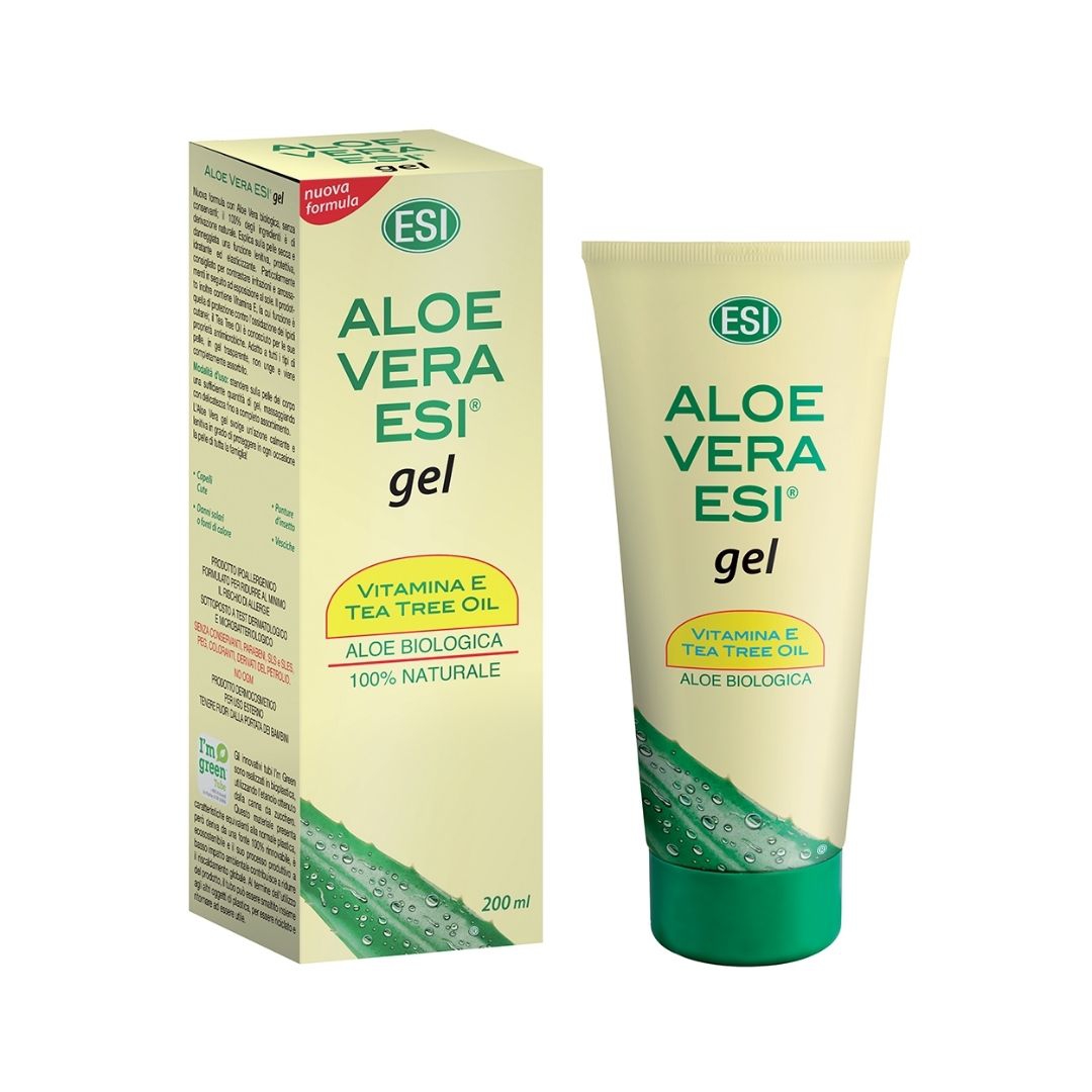 Esi Aloe Vera Esi Gel Vitamina E Tea Tree Oil per Pelle Secca e Irritata 200 ml