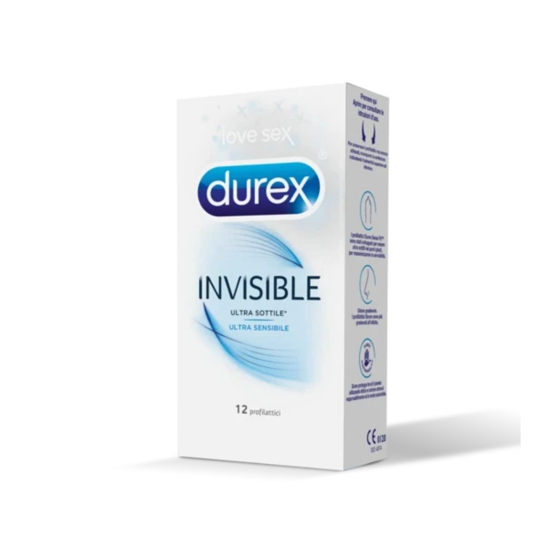 Durex Invisible Ultra Sottile Ultra Sensibile Confezione con 12 Profilattici