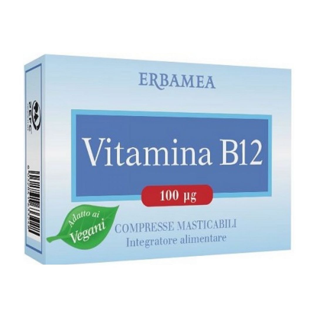 Erbamea Vitamina B12 Integratore per il Metabolismo Energetico 90 Compresse