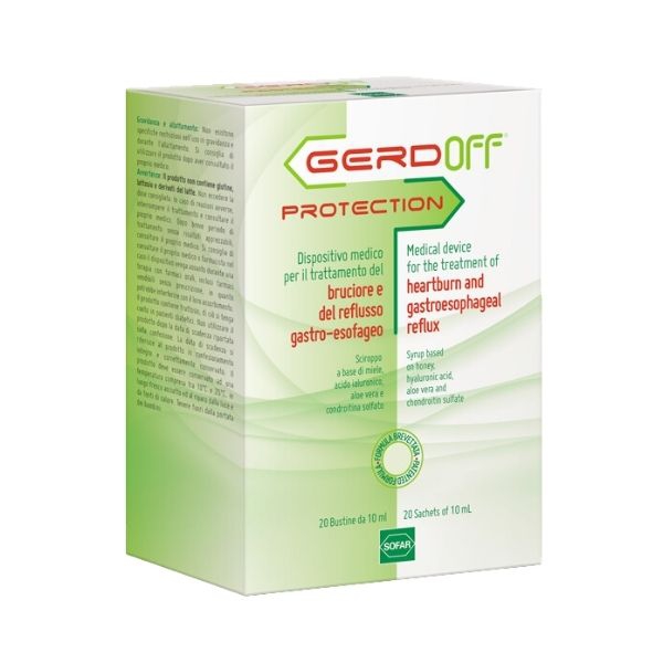 Gerdoff Protection Sciroppo per il Reflusso Gastro esofageo 20 Buste 10 ml