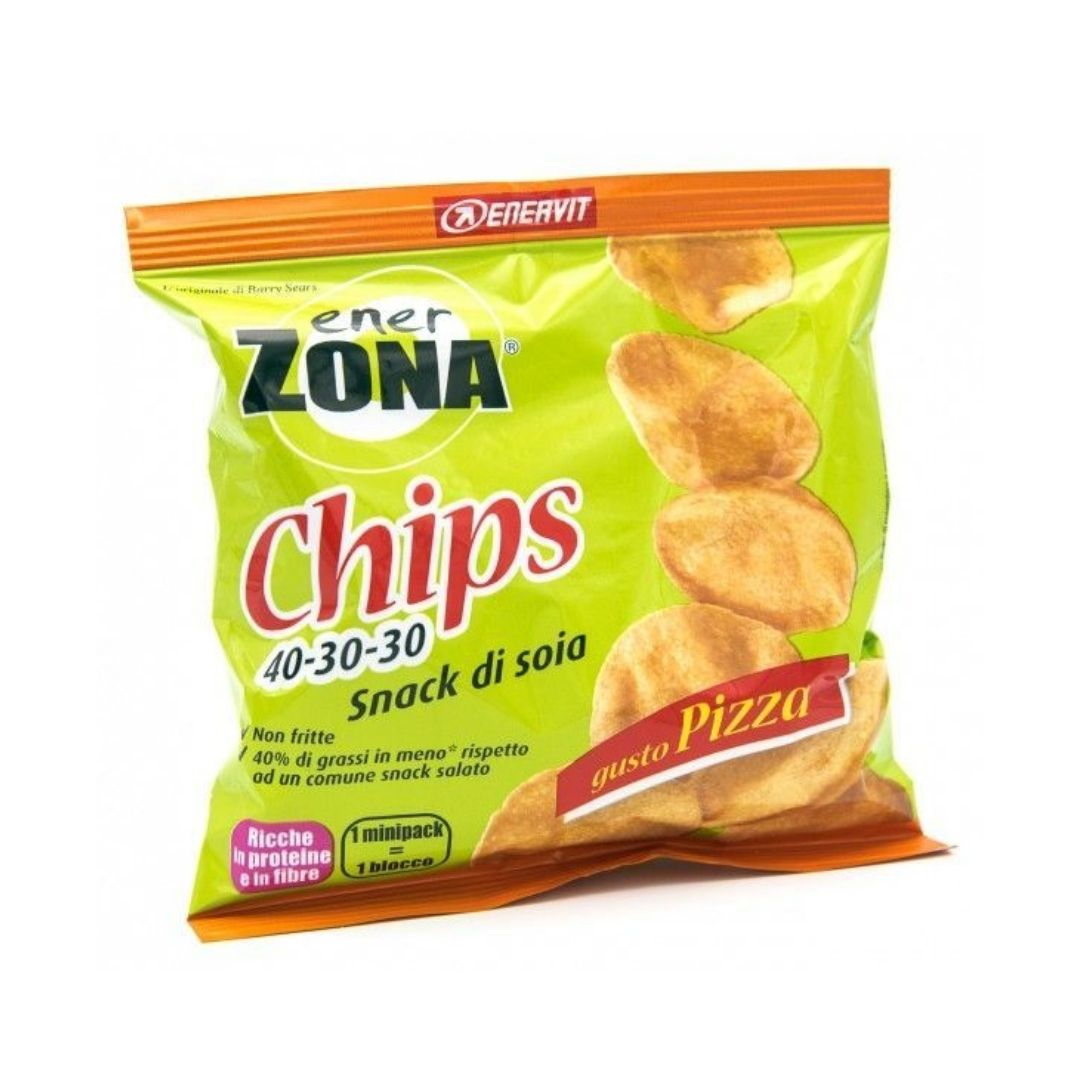 Enerzona Chips 40-30-30 snack di Soia Gusto Pizza 1 Pezzo