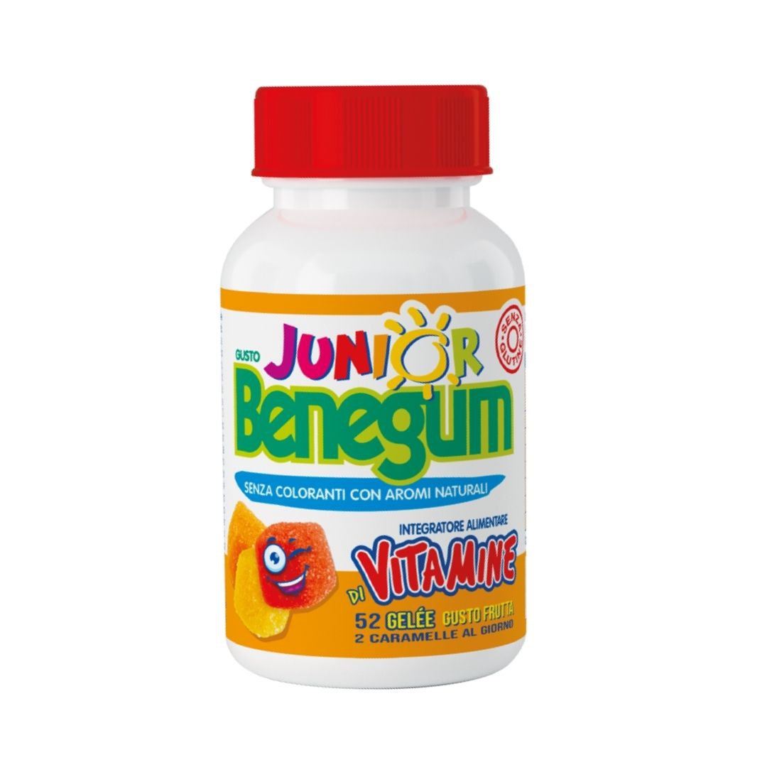 Benegum Junior Gelee Vitamine Integratore con Succo di Frutta 52 Caramelle