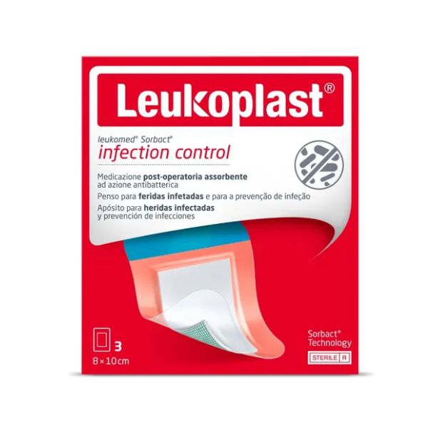 Leukoplast Infection Control medicazione post operatoria assorbente 8x10cm 3pz