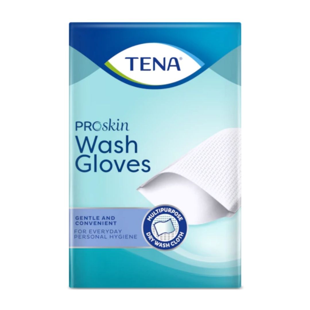 TENA ProSkin Wash Glove Manopola Asciutta per l  Igiene Quotidiana 8 Pezzi