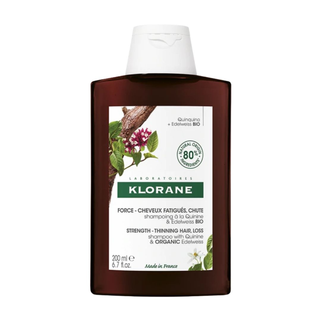 Klorane Shampoo Chinina-Stella Alpina BIO Fortificante per Capelli Spenti 200 ml