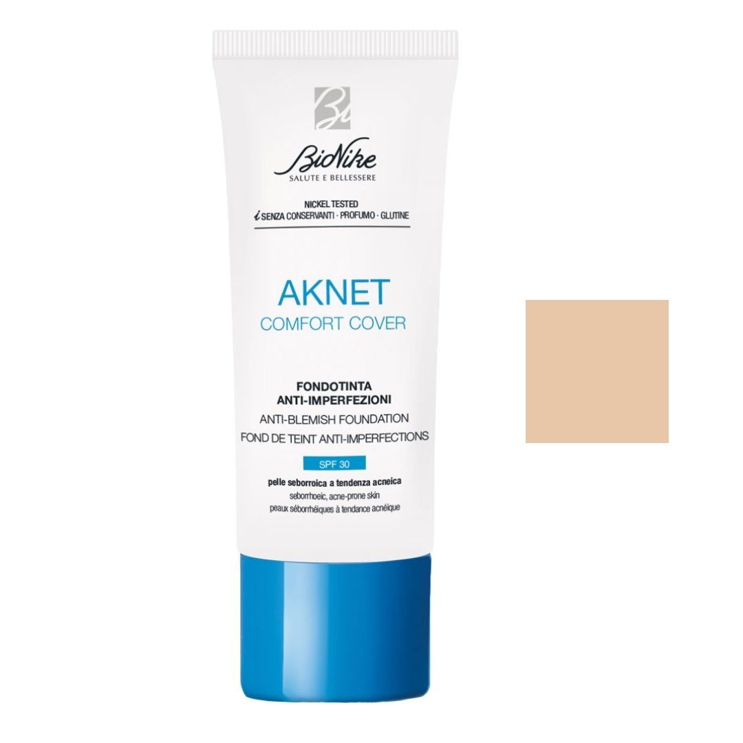 Bionike Aknet Comfort Cover Fondotinta Anti-Imperfezioni n.101 Ivoire 30 ml