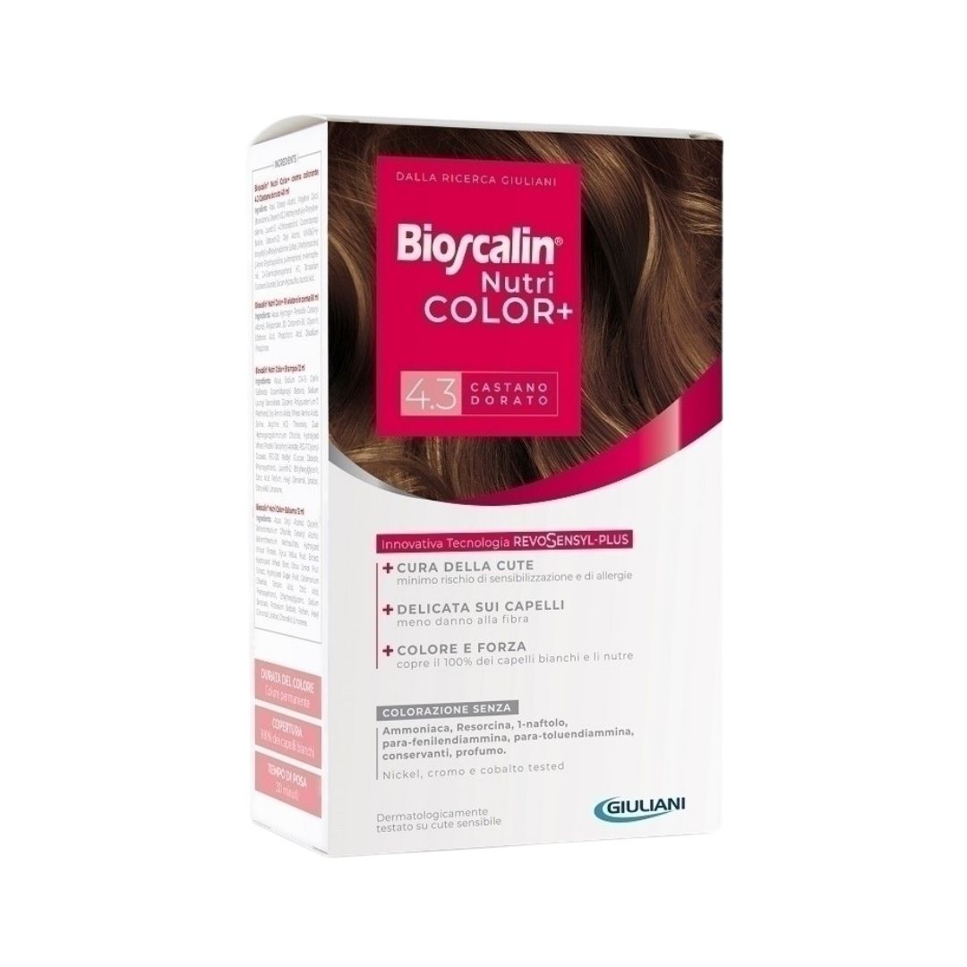 Bioscalin Nutricolor Plus Colorazione Permanente Tintura n.4 3 Castano Dorato