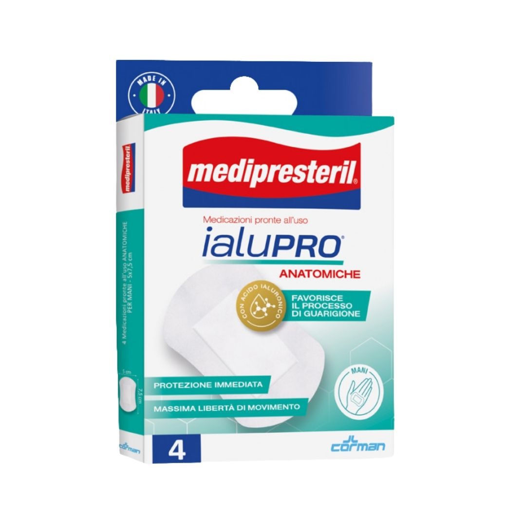 Corman Medipresteril Ialupro Medicazioni Mani 5x7,5 cm 4 Pezzi