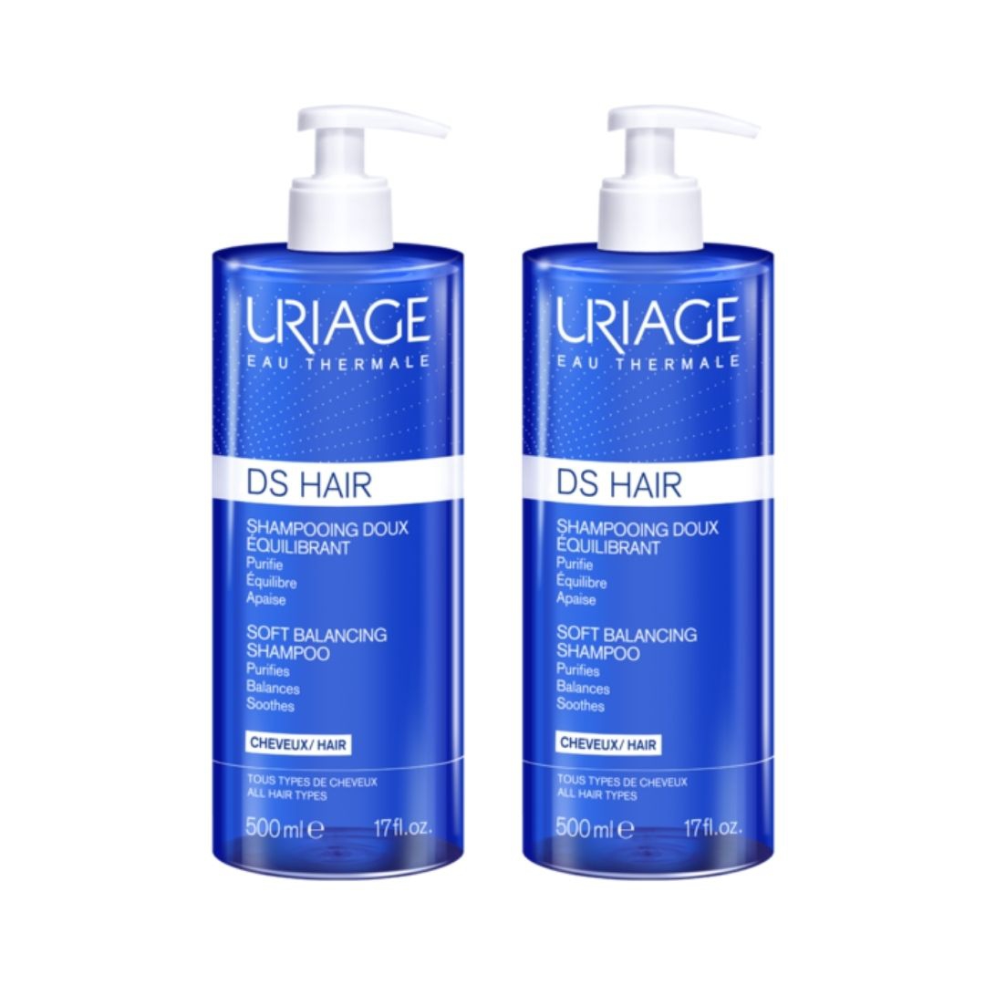 Uriage Ds Hair Shampoo Delicato Riequilibrante per Pelle Sensibile 2 X 500 ml
