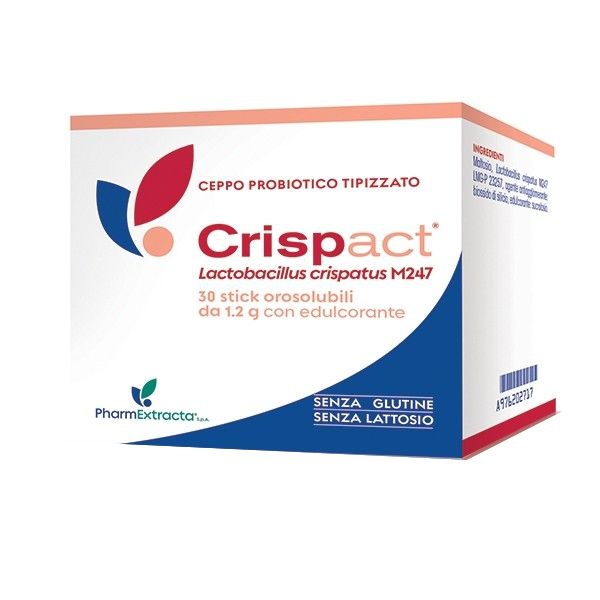 Crispact Integratore di Probiotici per la Flora Batterica 30 Stick Orosolubili