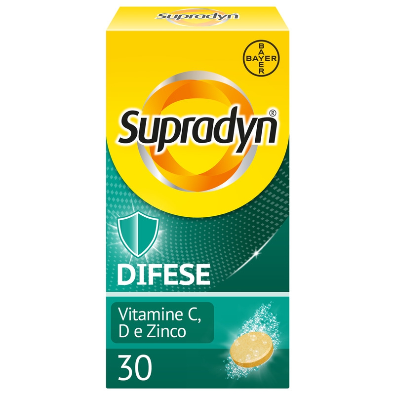 Supradyn Difese Adulto Integratore per il Sistema Immunitario con Vitamina C D e Zinco 30 Cpr Efferv