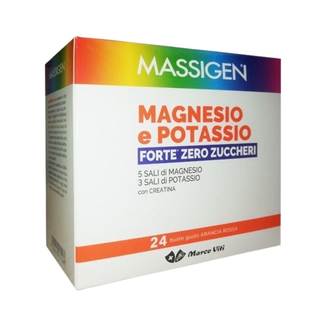 Magnesio Magnesio e Potassio Forte Zero Zucchero 24 bustine gusto Arancia Rossa