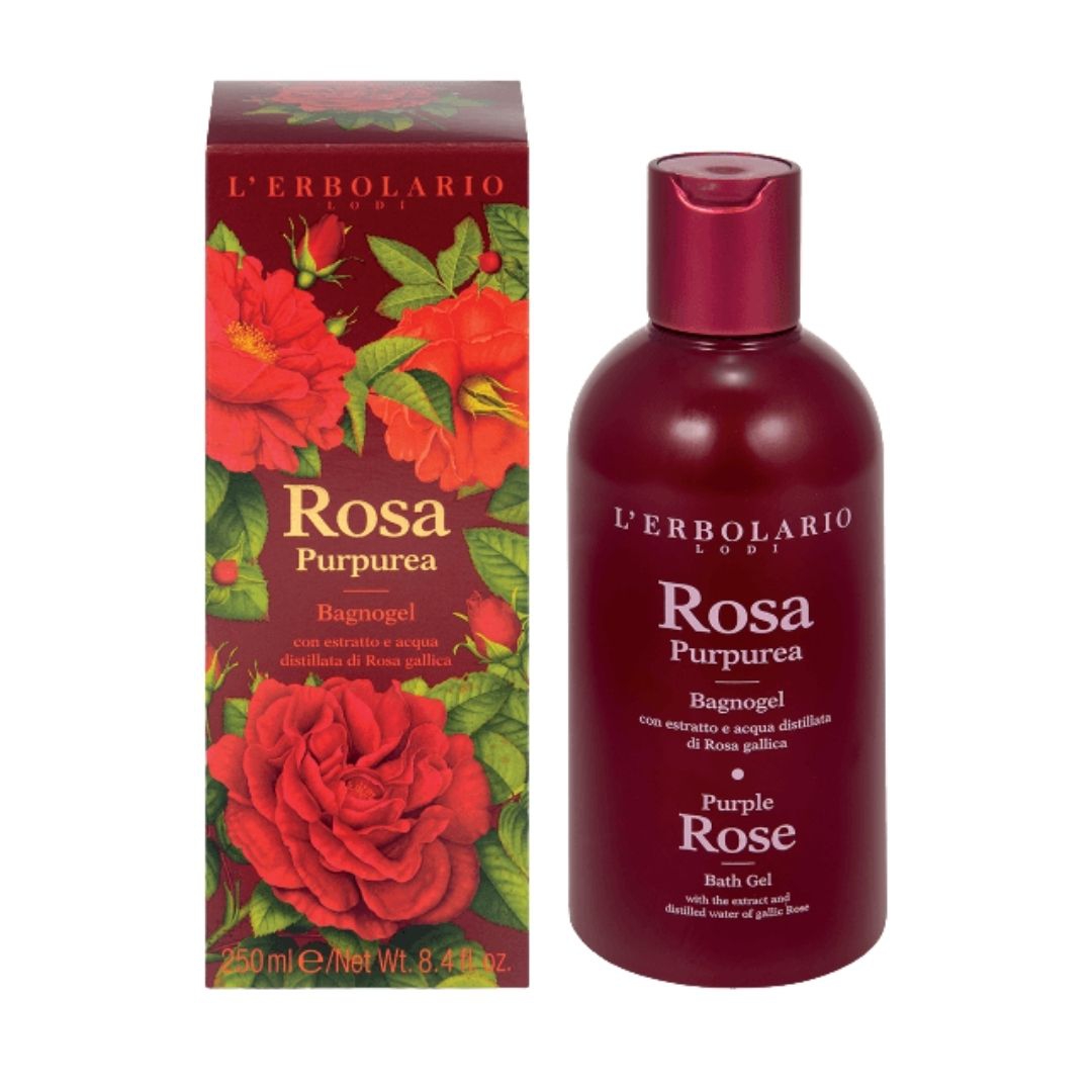 L erbolario Rosa Purpurea Bagnogel con Estratto e Acqua Distillata di Rosa 250ml