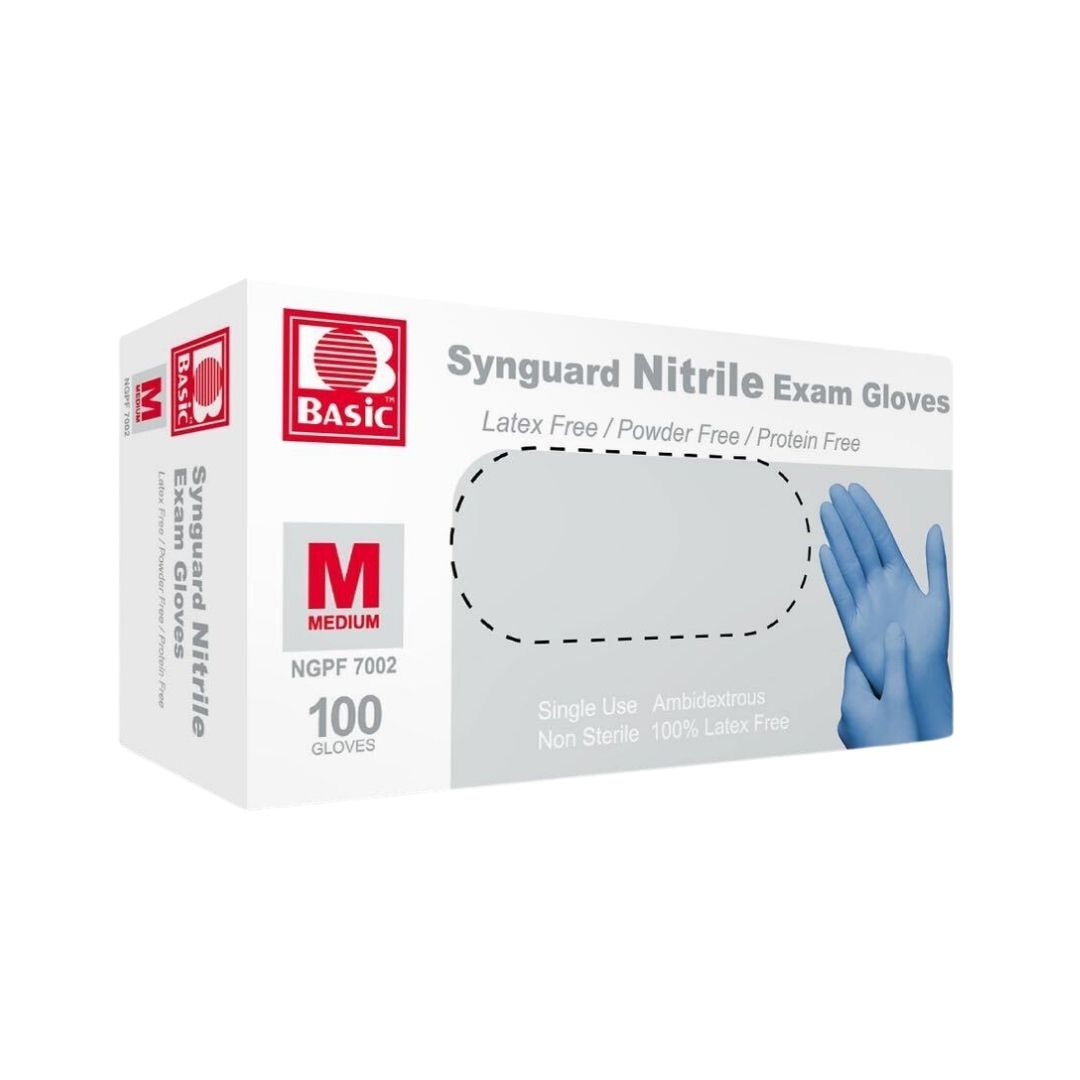 Synguard Synthetic Nitrile Exam Gloves Guanti di Protezione M 100 Pezzi